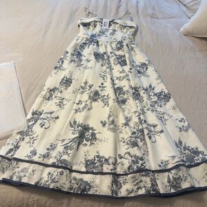 Baltic Born Navy and Cream Floral Maxi Dress
